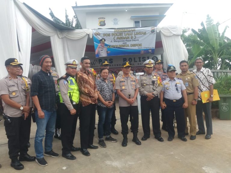 Polres Depok Dapat Bantuan Bangunan Pos Lantas di Jalan Raya Margonda