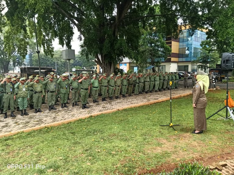Siaga Bencana, Satpol-PP Pimpin Apel Bersama  Ratusan Personel Linmas