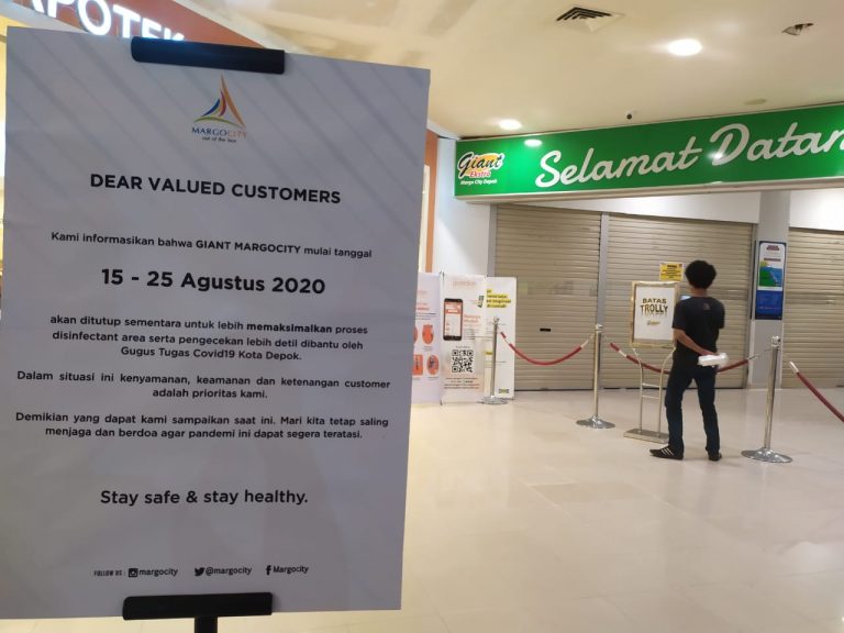 Karyawan Terkonfirmasi Positif Covid-19, Giant Margocity Depok Ditutup Sementara