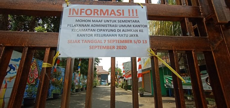 Satu ASN Terpapar Covid-19, Gugus Tugas Tutup Kantor Kecamatan Cipayung