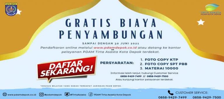 Perluas Jangkauan Pelanggan, PDAM Depok Perpanjang Promo Sambungan Baru