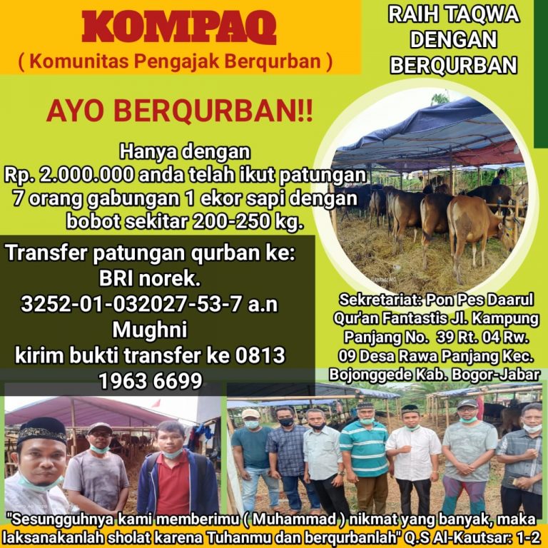 Cukup Dengan Uang Senilai 1,6 Juta, Bisa Berqurban Gabungan 1 Ekor Sapi bersama Kompaq