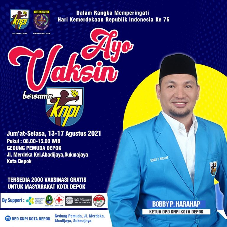 Hut Kemerdekaan, KNPI Kota Depok Gelar Vaksinasi Massal