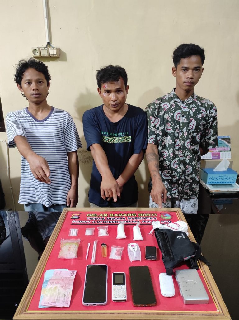 Diduga Pengedar Sabu, 3 Pria di Lombok Timur Diamankan Ditresnarkoba Polda NTB