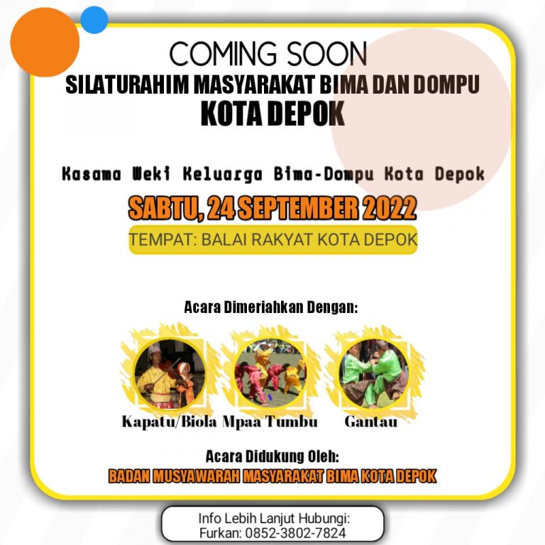 Eratkan Silaturahim Keluarga Bima-Dompu Depok, BMMB Akan Kumpulkan Ribuan Warga Lewat Kesenian Tradisional