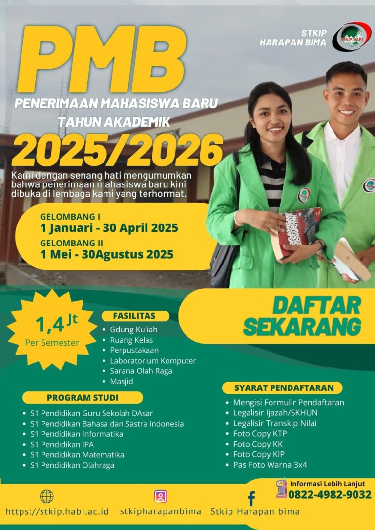 Pendaftaran Mahasiswa Baru STKIP Harapan Bima Resmi Dibuka, Buruan Daftar
