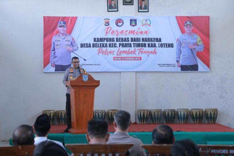 Komit Perangi Narkoba, Kapolda NTB Resmikan Kampung Bebas Narkoba di Lombok Tengah