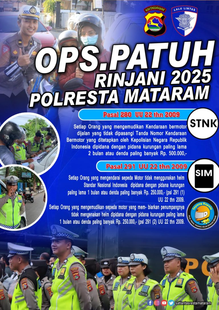 Berkendara Aman Hati Tenang, Operasi Patuh Rinjani 2025 Resmi Dimulai