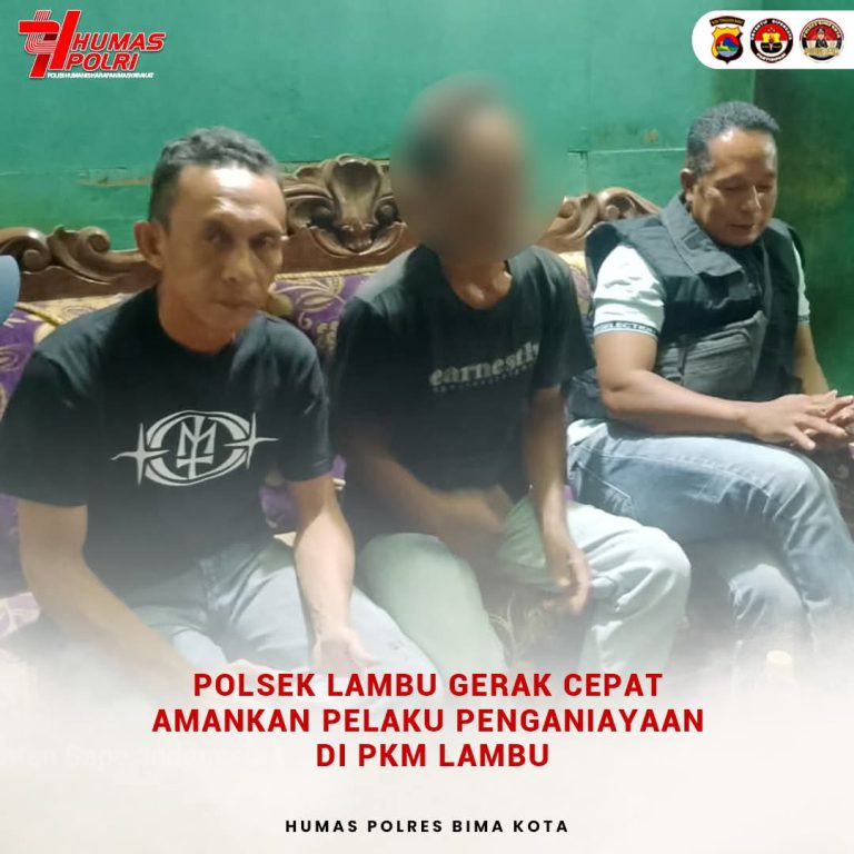 Polsek Lambu Gerak Cepat Amankan Pelaku Penganiayaan di PKM Lambu