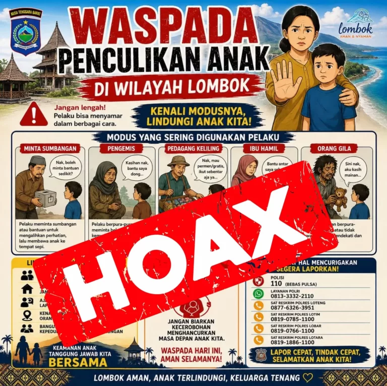 Pemprov NTB Tegaskan Isu Penculikan Anak di Media Sosial adalah Hoaks