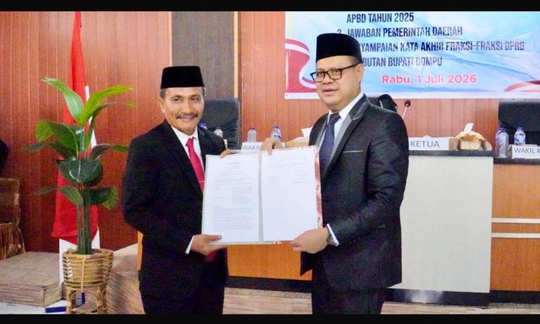 Raperda Pertanggungjawaban APBD Dompu 2025 Disetujui Jadi Perda