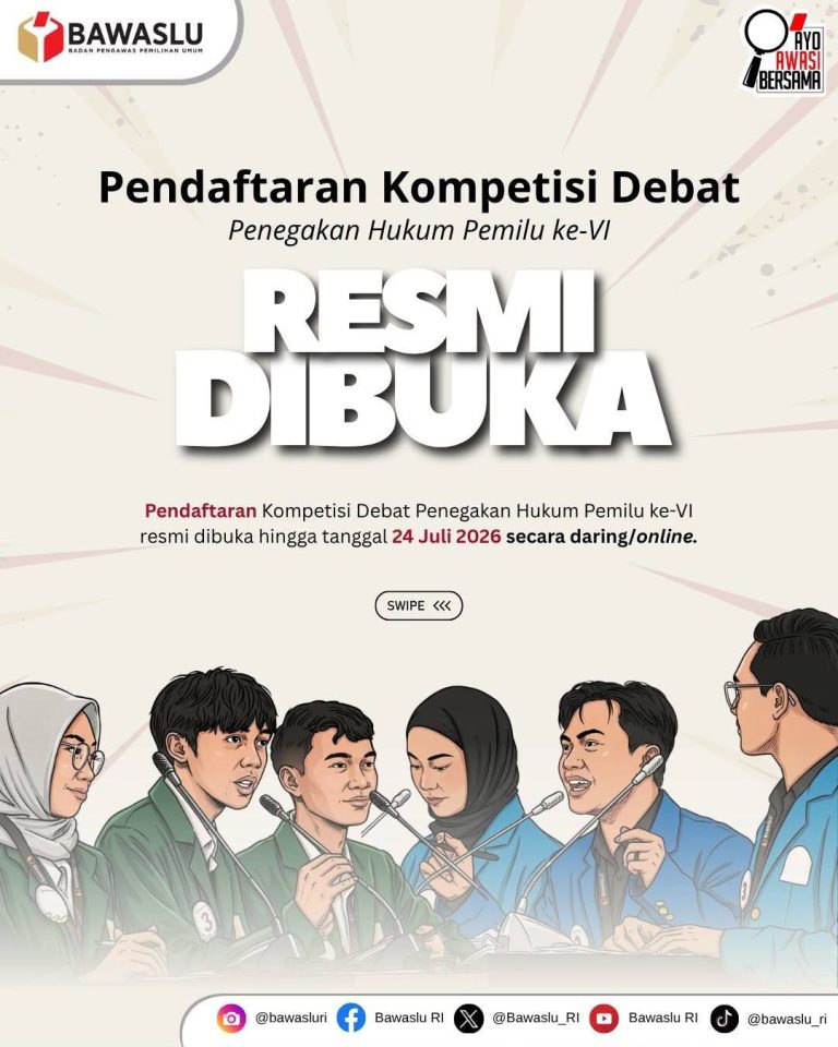 Pendaftaran Resmi Dibuka! Ini Syarat dan Jadwal Kompetisi Debat Penegakan Hukum Pemilu 2026