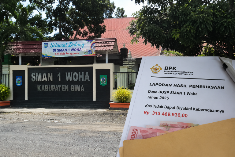 LHP BPK Ungkap Kas Dana BOSP SMAN 1 Woha Rp313,4 Juta Tak Dapat Diyakini Keberadaannya
