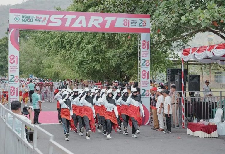 Pelajar Ramaikan Hari Kedua Lomba Gerak Jalan Tepat Waktu Harlah ke-23 KSB